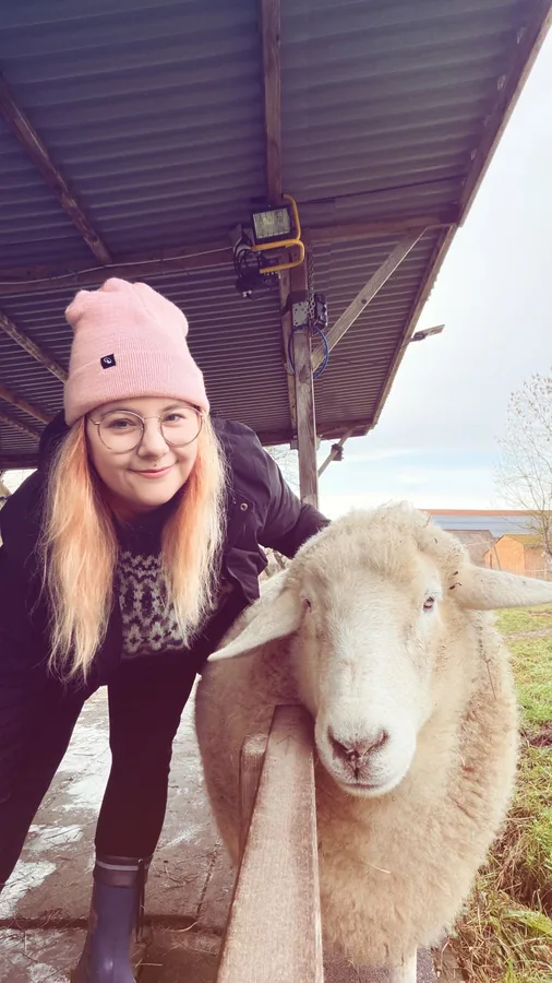 Diana streichelt Gisela am Zaun
